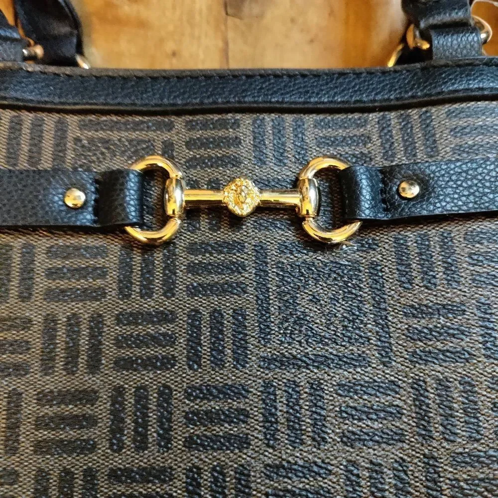 Anne Klein purse tote handbag black brown new signature gift new tags wallet - Picture 3 of 16
